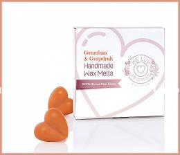 Wax Melts Geranium&Grapefruit Χειροποίητo 100% Φυτικό Κερί Σόγιας-12 τεμ