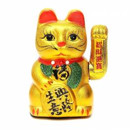 Γάτα τύχης χρυσή  Μανέκι Νέκο-maneki neco-feng shui- 25 εκ