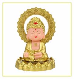Τυχερός Βούδας διακοσμητική φιγούρα-άγαλμα με κίνηση-ηλιακό-12 εκ